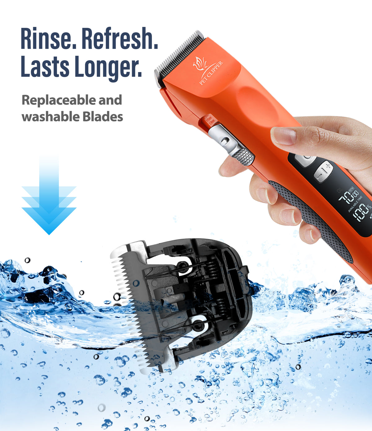 P300 Professional Dog Grooming Clipper & Replacement Blades, 17-Hour Runtime, 5-Speed Cordless Pet Trimmer
