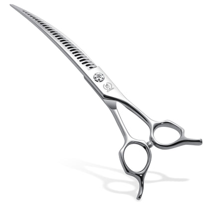 Master Series Curved Dog Grooming Scissors, Thinner, Chunker & Eraser Shears, 7/7.5 Inch, Japanese 440C High-Cobalt Steel