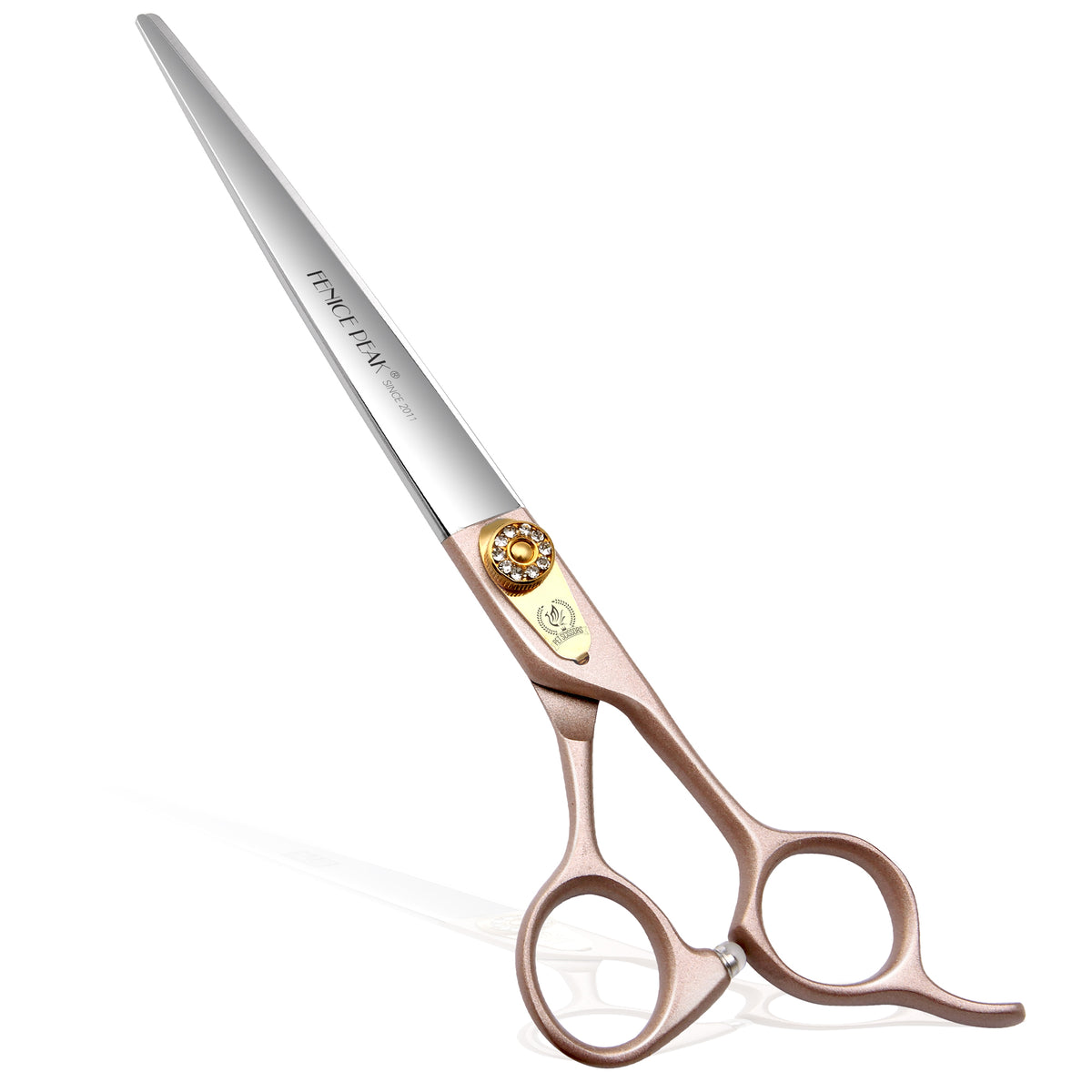 Champagne Gold Dog Grooming Scissors & Sets, Straight, Curved, Thinner & Chunker, 7/7.5/8 Inch, 440C Steel